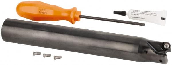 Kennametal - 1-1/4" Cutting Diam, 1-1/4" Shank Diam, 1-1/4" Max Depth of Cut, Straight Shank Indexable Copy End Mill - 2 Inserts, RN.J 1204M0.. Insert, KDR Toolholder, Through Coolant - Americas Industrial Supply