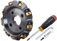Kennametal - 8" Cut Diam, 2-1/2" Arbor Hole, 21.39mm Max Depth of Cut, 30° Indexable Chamfer & Angle Face Mill - 9 Inserts, LN.U 2210... Insert, Right Hand Cut, 9 Flutes, Series MEGA60 - Americas Industrial Supply