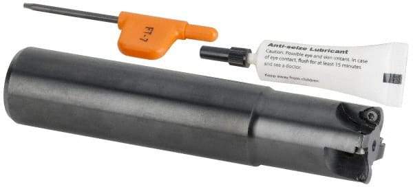 Kennametal - 25mm Cut Diam, 0.04" Max Depth, M12 Modular Connection Indexable High-Feed Helical End Mill - Screw Holding Method, WP..0302.. Insert, Through Coolant - Americas Industrial Supply