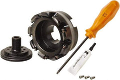 Kennametal - 100mm Cut Diam, 3mm Max Depth, 32mm Arbor Hole, 9 Inserts, RN.J 1204... Insert Style, Indexable Copy Face Mill - KDR Cutter Style, 22,150 Max RPM, 50mm High, Through Coolant, Series Rodeka - Americas Industrial Supply