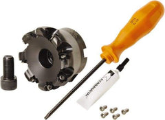 Kennametal - 80mm Cut Diam, 3mm Max Depth, 27mm Arbor Hole, 8 Inserts, RN.J 1204... Insert Style, Indexable Copy Face Mill - KDR Cutter Style, 24,760 Max RPM, 50mm High, Through Coolant, Series Rodeka - Americas Industrial Supply
