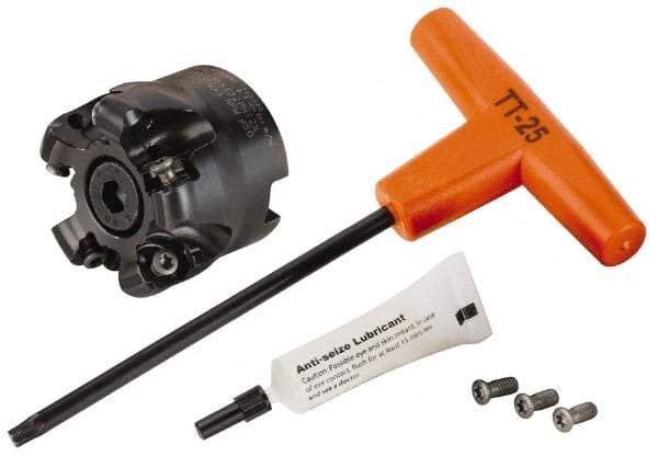 Kennametal - 50mm Cut Diam, 6mm Max Depth, 22mm Arbor Hole, 5 Inserts, RN.J 1204... Insert Style, Indexable Copy Face Mill - KDR Cutter Style, 40mm High, Through Coolant, Series Rodeka - Americas Industrial Supply
