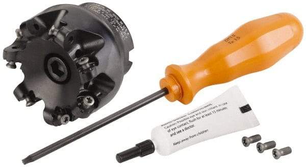 Kennametal - 63.5mm Cut Diam, 2.97mm Max Depth, 3/4" Arbor Hole, 7 Inserts, RN.J 1204... Insert Style, Indexable Copy Face Mill - KDR Cutter Style, 27,800 Max RPM, 2 High, Through Coolant, Series Rodeka - Americas Industrial Supply