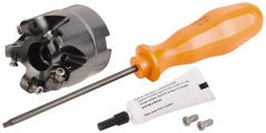 Kennametal - 63mm Cut Diam, 3mm Max Depth, 22mm Arbor Hole, 5 Inserts, RN.J 1204... Insert Style, Indexable Copy Face Mill - KDR Cutter Style, 27,910 Max RPM, 50mm High, Through Coolant, Series Rodeka - Americas Industrial Supply