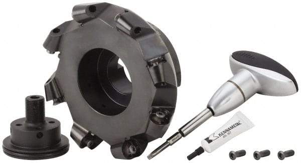 Kennametal - 160mm Cut Diam, 10mm Max Depth, 40mm Arbor Hole, 8 Inserts, RCGX 2006... Insert Style, Indexable Copy Face Mill - KSRM Cutter Style, 12,100 Max RPM, 63mm High, Through Coolant, Series Beyond Blast KSRM - Americas Industrial Supply
