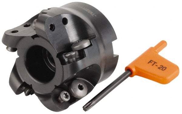 Kennametal - 66mm Cut Diam, 8mm Max Depth, 27mm Arbor Hole, 5 Inserts, RD.X 1604... Insert Style, Indexable Copy Face Mill - 50mm High, Series KDM - Americas Industrial Supply