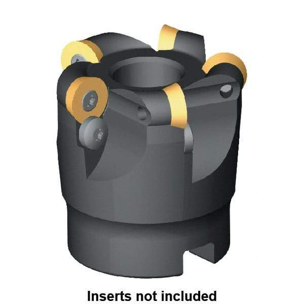 Kennametal - 40mm Cut Diam, 6mm Max Depth, 16mm Arbor Hole, 4 Inserts, RD.X 12T3... Insert Style, Indexable Copy Face Mill - 45mm High, Series KDM - Americas Industrial Supply