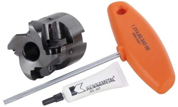 Kennametal - 50mm Cut Diam, 6.33mm Max Depth, 16mm Arbor Hole, 4 Inserts, RP.N 1204... Insert Style, Indexable Copy Face Mill - KSSR Cutter Style, 16,340 Max RPM, 50mm High, Through Coolant, Series KSSR-RP - Americas Industrial Supply