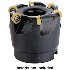 Kennametal - 50mm Cut Diam, 5mm Max Depth, 22mm Arbor Hole, 6 Inserts, RD.. 1003... Insert Style, Indexable Copy Face Mill - 50mm High, Series KDM - Americas Industrial Supply