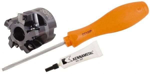Kennametal - 52mm Cut Diam, 22mm Arbor Hole, 3mm Max Depth of Cut, 10.5° Indexable Chamfer & Angle Face Mill - 5 Inserts, SD.T 1204... Insert, Right Hand Cut, 5 Flutes, Through Coolant, Series Z-Axis Mills - Americas Industrial Supply