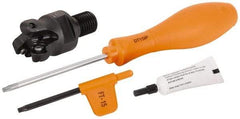Kennametal - 38.1mm Cutting Diam, 1-1/2" Max Depth of Cut, Modular Connection Indexable Copy End Mill - 3 Inserts, RP.T 1605M0.. Insert, BMD Toolholder, Through Coolant - Americas Industrial Supply