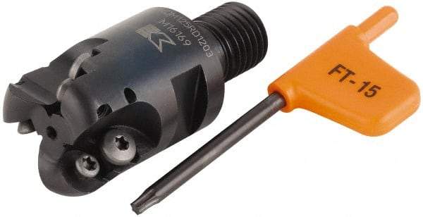 Kennametal - 25mm Cutting Diam, 63/64" Max Depth of Cut, Modular Connection Indexable Copy End Mill - 3 Inserts, RD.X 1003.. Insert - Americas Industrial Supply