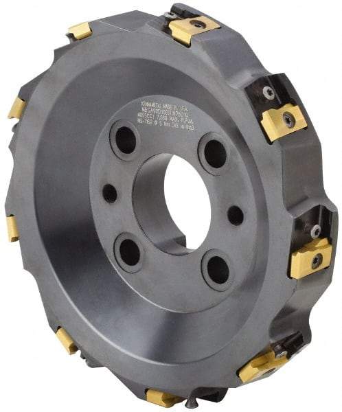 Kennametal - 9 Inserts, 10" Cut Diam, 2-1/2" Arbor Diam, 25.45mm Max Depth of Cut, Indexable Square-Shoulder Face Mill - 0/90° Lead Angle, 2-3/8" High, LN.U 2210.. Insert Compatibility, Series MEGA90 - Americas Industrial Supply