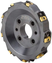 Kennametal - 9 Inserts, 10" Cut Diam, 2-1/2" Arbor Diam, 25.45mm Max Depth of Cut, Indexable Square-Shoulder Face Mill - 0/90° Lead Angle, 2-3/8" High, LN.U 2210.. Insert Compatibility, Series MEGA90 - Americas Industrial Supply