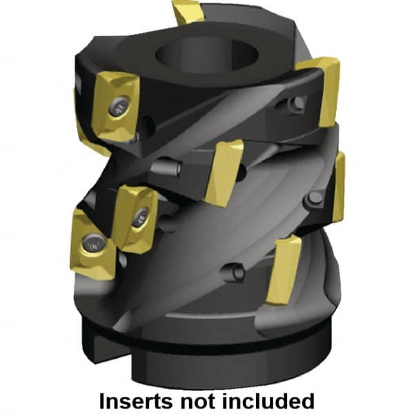 Kennametal - 15 Inserts, 50mm Cut Diam, 22mm Arbor Diam, 44.33mm Max Depth of Cut, Indexable Square-Shoulder Face Mill - 0/90° Lead Angle, 60mm High, ED.T 10T3.. Insert Compatibility, Through Coolant, Series Mill 1-10 - Americas Industrial Supply