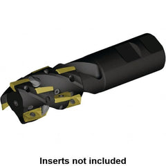 Kennametal - 40mm Cut Diam, 40.82mm Max Depth of Cut, 32mm Shank Diam, 141mm OAL, Indexable Square Shoulder Helical End Mill - E.. 14.. Inserts, Weldon Shank, 0° Lead Angle, Through Coolant, Series Mill 1-14 - Americas Industrial Supply