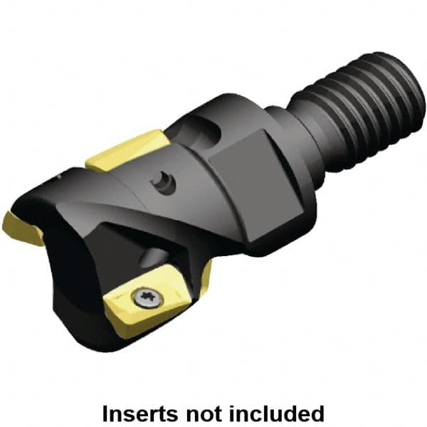 Kennametal - 25mm Cut Diam, 18.81mm Max Depth of Cut, 32mm OAL, Indexable Square Shoulder Helical End Mill - ED.T 10T3.. Inserts, M12 Modular Connection, 0° Lead Angle, Through Coolant, Series Mill 1-10 - Americas Industrial Supply