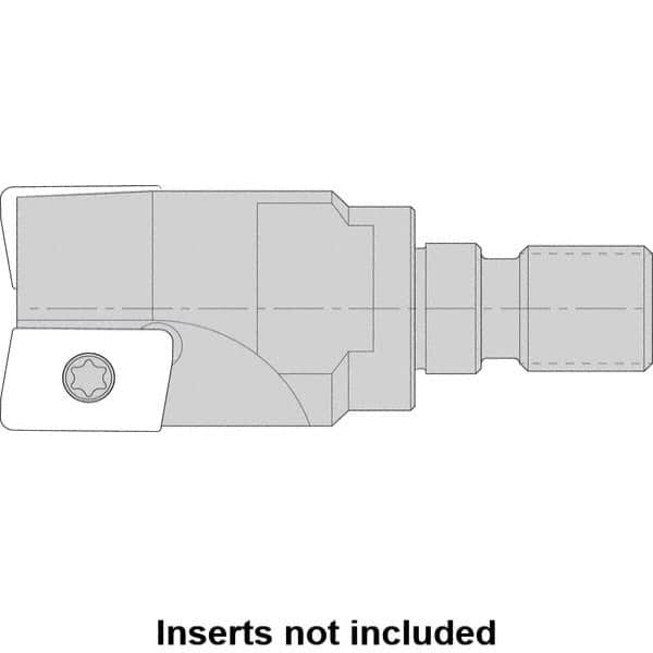 Kennametal - 16mm Cut Diam, 8.5mm Max Depth of Cut, 25.21mm OAL, Indexable Square Shoulder Helical End Mill - AD.. 1035.. Inserts, M8 Modular Connection, 0° Lead Angle, Series NGE-A - Americas Industrial Supply