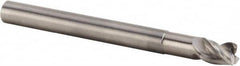 Kennametal - 1/2", 3 Flute, Single End, Solid Carbide, 0.03" Corner Radius End Mill - 6" OAL, 45° Helix, Right Hand Flute, 5/8" LOC, Right Hand Cut, 3-3/8" Extended Reach - Americas Industrial Supply