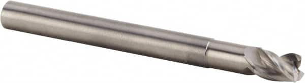 Kennametal - 5/8", 3 Flute, Single End, Solid Carbide, 0.03" Corner Radius End Mill - 4" OAL, 45° Helix, Right Hand Flute, 3/4" LOC, Right Hand Cut, 1-5/8" Extended Reach - Americas Industrial Supply