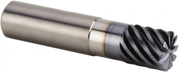 Kennametal - 16mm, 10 Flute, Single End, Solid Carbide, 1mm Corner Radius End Mill - 82mm OAL, 45° Helix, Right Hand Flute, 16mm LOC, Right Hand Cut, 32mm Extended Reach - Americas Industrial Supply