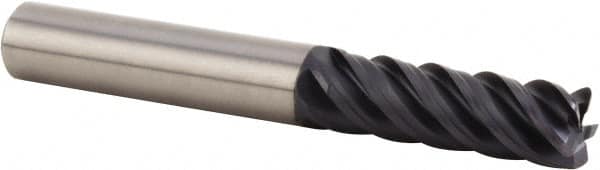 Kennametal - 12mm, 5 Flute, Single End, Solid Carbide, 2mm Corner Radius End Mill - 125mm OAL, 43° Helix, Right Hand Flute, 60mm LOC, Right Hand Cut - Americas Industrial Supply