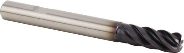 Kennametal - 10mm, 5 Flute, Single End, Solid Carbide, 1mm Corner Radius End Mill - 76mm OAL, 38° Helix, Right Hand Flute, 22mm LOC, Right Hand Cut, 30mm Extended Reach - Americas Industrial Supply
