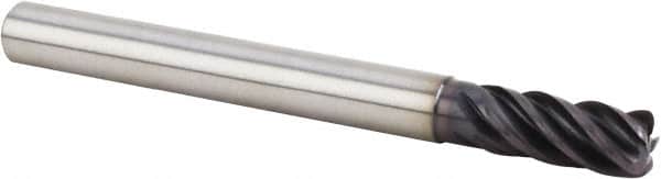 Kennametal - 12mm, 5 Flute, Single End, Solid Carbide, 3mm Corner Radius End Mill - 84mm OAL, 38° Helix, Right Hand Flute, 26mm LOC, Right Hand Cut, 36mm Extended Reach - Americas Industrial Supply