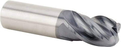 Kennametal - 5/8", 4 Flute, Single End, Solid Carbide, 0.03" Corner Radius End Mill - 3" OAL, 30° Helix, Right Hand Flute, 3/4" LOC, Right Hand Cut - Americas Industrial Supply