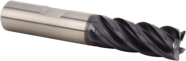 Kennametal - 5/8", 5 Flute, Single End, Solid Carbide, Corner Radius End Mill - 3-1/2" OAL, 38° Helix, Right Hand Flute, 1-1/4" LOC, Right Hand Cut - Americas Industrial Supply