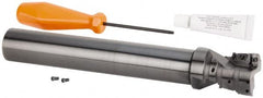 Kennametal - 40mm Cut Diam, 42mm Max Depth of Cut, 32mm Shank Diam, 240mm OAL, Indexable Square Shoulder Helical End Mill - GOMT 13T3.., JOMT 13T3.. Inserts, Cylindrical Shank, 0° Lead Angle, Series KDMR - Americas Industrial Supply