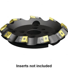 Kennametal - 160.34mm Cut Diam, 40mm Arbor Hole, 17.15mm Max Depth of Cut, 45° Indexable Chamfer & Angle Face Mill - 6 Inserts, LN.U 2410... Insert, Right Hand Cut, 6 Flutes, Series MEGA45 - Americas Industrial Supply