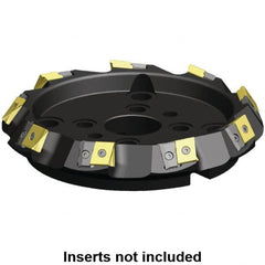 Kennametal - 125mm Cut Diam, 40mm Arbor Hole, 21.4mm Max Depth of Cut, 60° Indexable Chamfer & Angle Face Mill - 6 Inserts, LN.U 2210... Insert, Right Hand Cut, 6 Flutes, Through Coolant, Series MEGA60 - Americas Industrial Supply