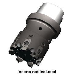 Kennametal - 8 Inserts, 63mm Cut Diam, 63mm Arbor Diam, 3mm Max Depth of Cut, Indexable Square-Shoulder Face Mill - 0/90° Lead Angle, 122mm High, Through Coolant, Series AluMill - Americas Industrial Supply