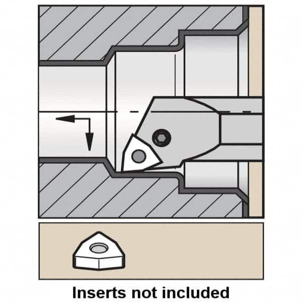 Kennametal - 50mm Min Bore Diam, 300mm OAL, 40mm Shank Diam, A-PWLN Indexable Boring Bar - 55mm Max Bore Depth, WN.. 080408 Insert, Pin Lock Assembly Holding Method - Americas Industrial Supply