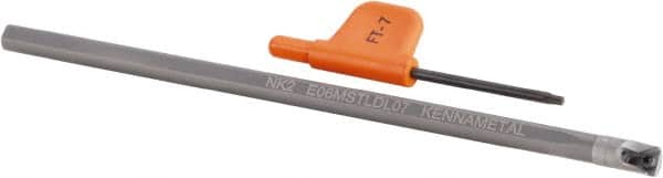 Kennametal - 7.06mm Min Bore Diam, 150mm OAL, 6mm Shank Diam, E-STLD Indexable Boring Bar - TD.. 07T1202 Insert, Screw Holding Method - Americas Industrial Supply