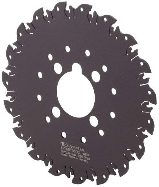 Kennametal - Arbor Hole Connection, 1/8" Cutting Width, 2-1/4" Depth of Cut, 8" Cutter Diam, 2" Hole Diam, 19 Tooth Indexable Slotting Cutter - KVNS Toolholder, OD 3118.. Insert - Americas Industrial Supply