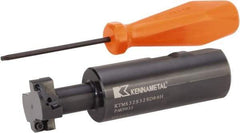 Kennametal - 1.2598" Cutting Diam x 0.5512" Cutting Width, 4 Cutter Inserts, 1.2598" Shank Diam, Indexable T-Slot Cutter - Insert Style SDMT 080308EGG, 4.7244" OAL, 2 Flutes - Americas Industrial Supply
