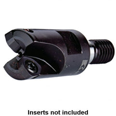 Kennametal - 25mm Cut Diam, 0.0394" Max Depth, M12 Modular Connection Indexable High-Feed End Mill - Screw Holding Method, WP..05X3.. Insert, Through Coolant - Americas Industrial Supply