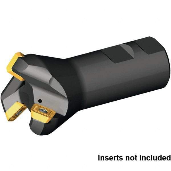 Kennametal - 45° Lead Angle, 53.95mm Max Cut Diam, 40mm Min Cut Diam, 6.61mm Max Depth of Cut, Indexable Chamfer and Angle End Mill - 3 Inserts, SECW 1404AEENLN Insert Style, 110mm Overall Length, Through Coolant, Straight Shank - Americas Industrial Supply