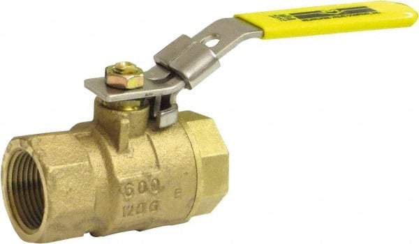 Milwaukee Valve - 3/4" Pipe, Full Port, Bronze Standard Ball Valve - 2 Piece, Threaded (NPT) Ends, Locking Lever Handle, 125 WOG, 150 WSP - Americas Industrial Supply