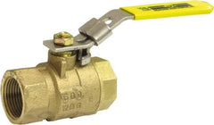 Milwaukee Valve - 3/4" Pipe, Full Port, Bronze Standard Ball Valve - 2 Piece, Threaded (NPT) Ends, Locking Lever Handle, 125 WOG, 150 WSP - Americas Industrial Supply