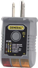 General - 120 VAC Max Voltage, Receptacle Tester with GFCI - Americas Industrial Supply