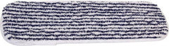 O-Cedar - 18" Long x 5-3/4" Wide Microfiber Dust Mop Pad - Slip-On/Slip-Through Backing, Blue & White, Launderable - Americas Industrial Supply