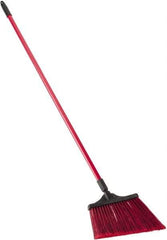 O-Cedar - 13" Wide, Red Synthetic Bristles, 48" Fiberglass Handle, Angled Broom - Flagged - Americas Industrial Supply