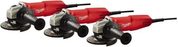 Milwaukee Tool - 4-1/2" Wheel Diam, 11,000 RPM, Corded Angle & Disc Grinder - 120 Volts, 7 Amps, Front Exhaust - Americas Industrial Supply