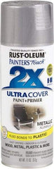 Rust-Oleum - Aluminum (Color), Gloss, Enamel Spray Paint - 8 Sq Ft per Can, 12 oz Container, Use on Multipurpose - Americas Industrial Supply