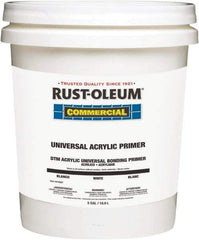 Rust-Oleum - 5 Gal White Water-Based Acrylic Enamel Primer - 350 to 450 Sq Ft Coverage, <100 gL Content, Quick Drying, Interior/Exterior - Americas Industrial Supply