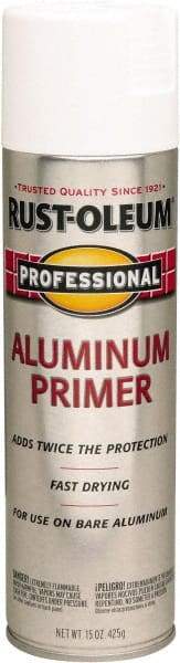 Rust-Oleum - 14 oz Aluminum Aluminum Primer - 14 Sq Ft Coverage, Quick Drying, Interior/Exterior - Americas Industrial Supply