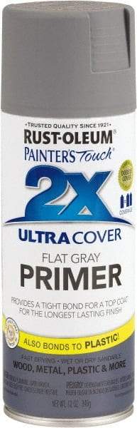 Rust-Oleum - 12 oz Gray Aerosol Primer - 10 to 12 Sq Ft Coverage, Interior/Exterior - Americas Industrial Supply